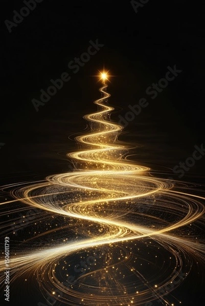 Obraz Christmas Gold Tree