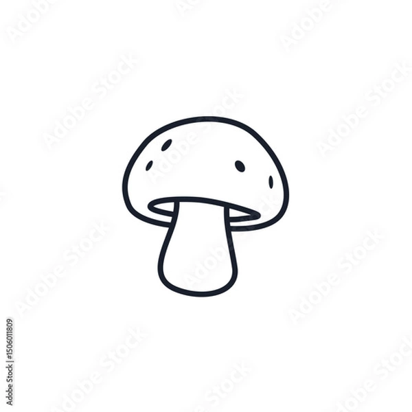 Fototapeta Mushroom Icon Vector Illustration. Organic Fungi Symbol for Nature Branding, Healthy Food, and Forest Designs