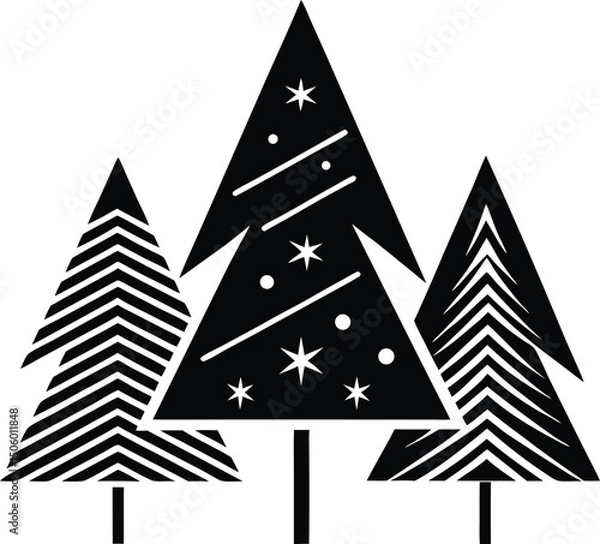 Obraz Abstract Minimalist Christmas Tree Icon Collection