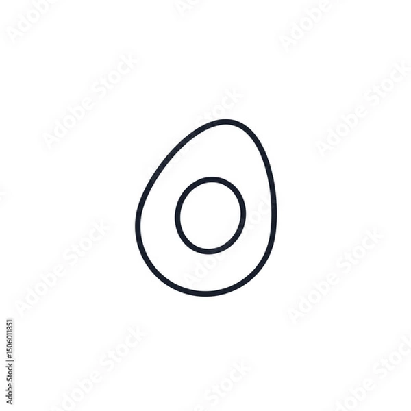 Fototapeta Egg Icon Vector Illustration. Organic Protein Symbol for Breakfast Branding and Healthy Food