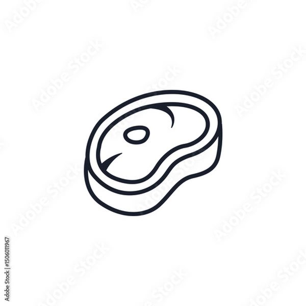 Fototapeta Steak Icon Vector Illustration. Grilled Meat Symbol for BBQ Branding and Gourmet Restaurant Designs