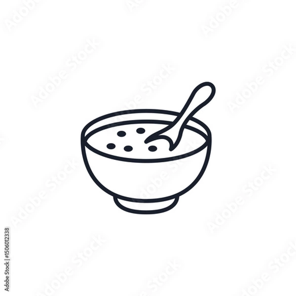 Fototapeta Soup Bowl Icon Vector Illustration. Comfort Food Symbol for Restaurant Branding and Healthy Meal Designs