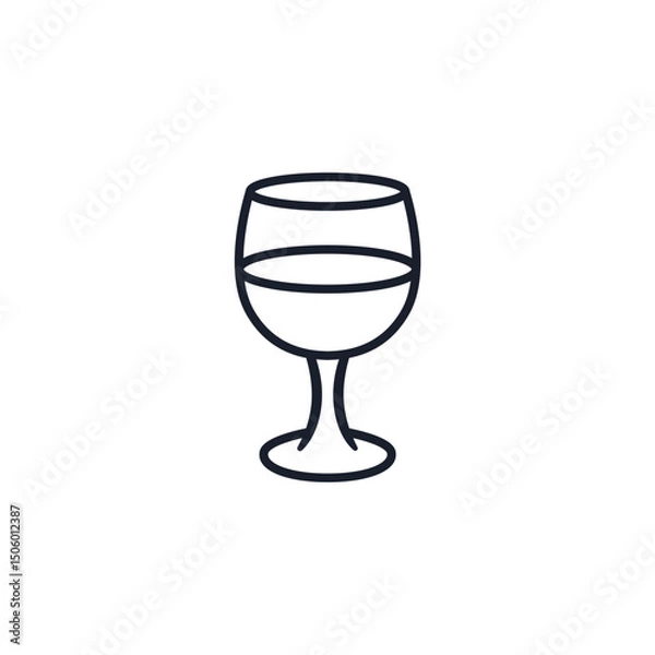 Fototapeta Wine Glass Icon Vector Illustration.  Elegant Drinkware Symbol for Vineyard Branding and Luxury Event Designs
