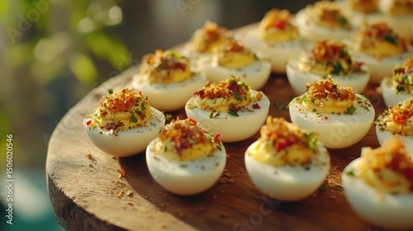 Fototapeta Deviled Eggs Close Up