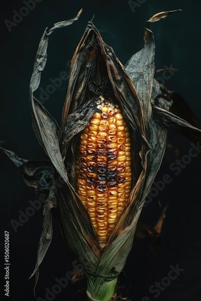 Fototapeta Corn On Stalk Close Up,