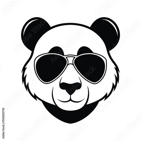 Fototapeta panda face vector