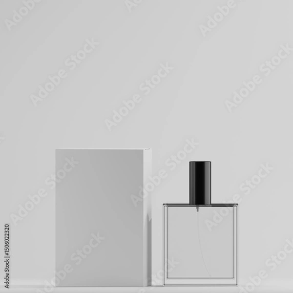Obraz  Perfume Bottle with Box Mockup