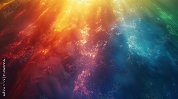 Fototapeta Rainbow Light Cloud Texture with Cosmic Glow Abstract Dreamy Background