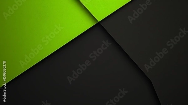 Fototapeta Green and Black Geometric Background Modern Minimal Tech Style Layout