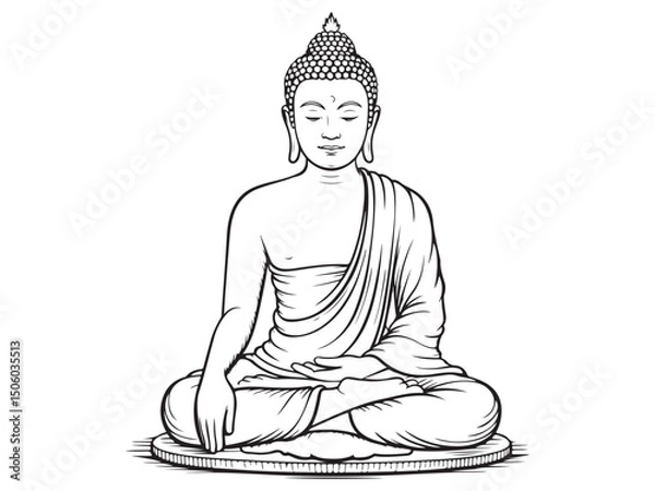Obraz Buddha statue silhouette