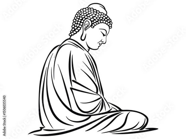 Obraz Buddha statue silhouette