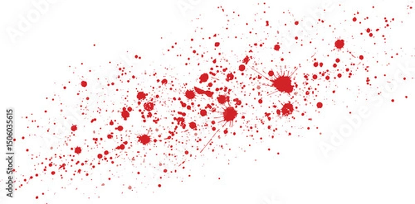 Fototapeta Blood drops and splatters. Illustration on a transparent background