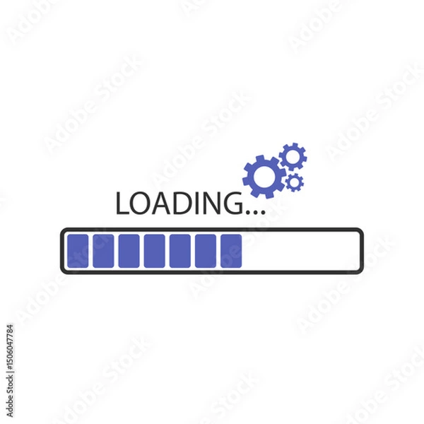 Fototapeta Progress loading bar. Load, download, connecting status indicator. Process upload. Vector illustration.