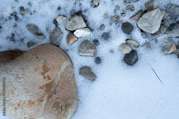 Obraz stones and snow texture