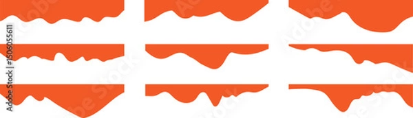 Fototapeta Abstract orange curve top headline Vector banner header and separator Border shape for website design. perfect for banners, websites, and promotional layouts.
