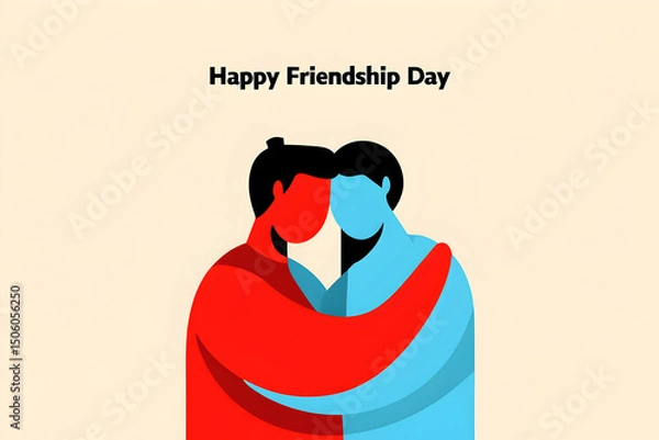 Obraz Celebrate Friendship Day: A Minimalist Illustration of Unity and Connection