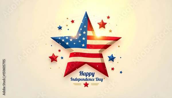 Obraz 4th of July: Patriotic Star Background for Celebrations