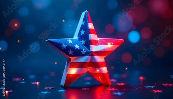 Obraz Patriotic Star: 4th of July Background