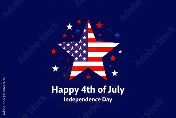 Obraz 4th of July: Celebrate American Independence with this Vibrant Star Design