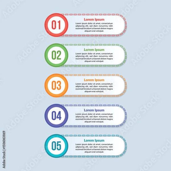 Obraz Presentation business infographic template in 5 options