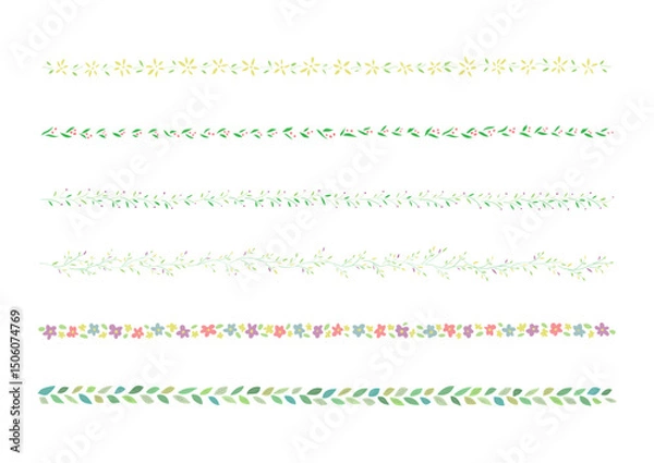 Obraz 花の飾り罫イラストセット