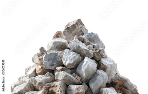 Fototapeta Rock pile display quarry site collection aesthetic view natural formation isolated on transparent background