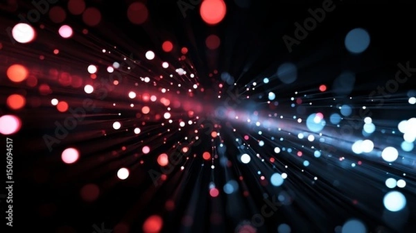 Obraz A blurred motion of a busy corporate advertising team with laptops illustrates the b2b strategy of teamwork collaboration and planning in presentation marketing and sales, including logistics and