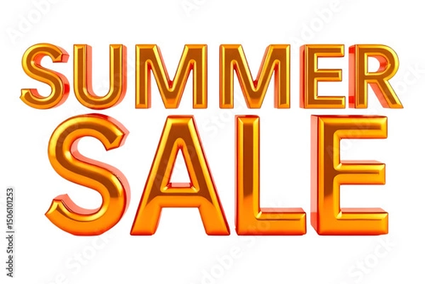 Obraz Orange 3D Text "Sammer Sale" Isolated on Transparent Background