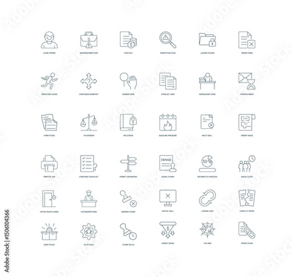 Fototapeta bureaucracy icon set