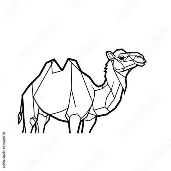 Fototapeta Geometric Camel: Minimalist Animal Illustration