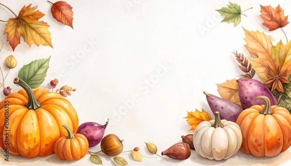 Fototapeta 秋の野菜の背景素材