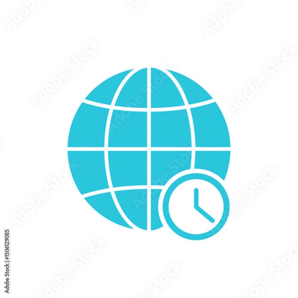 Fototapeta Time zone icon. Isolated on white background. From blue icon set.