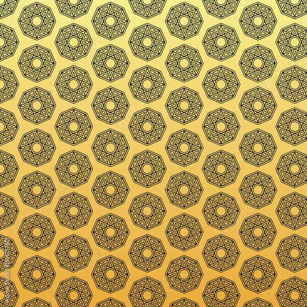 Fototapeta Gilded Ornate Octagonal Mandala Pattern