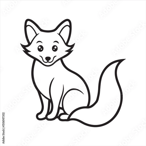 Obraz red fox vector art illustration