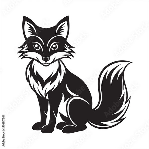 Obraz red fox vector art illustration