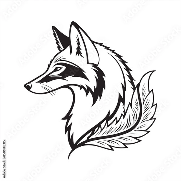 Obraz red fox vector art illustration