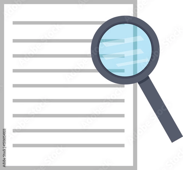 Fototapeta vector illustration icon magnifying glass and computer document system, searching pc file concept