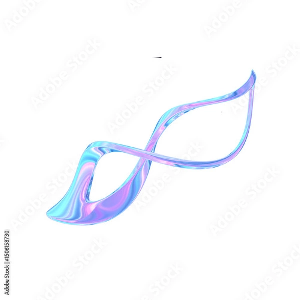 Fototapeta 3d render of chrome shape y2k inspired 0010