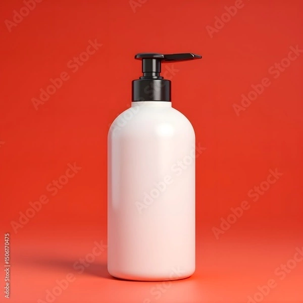 Obraz Clean Studio Shot of an Empty Cosmetic Pump Container Ready for Product Advertisement
