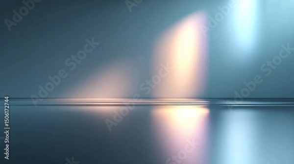 Fototapeta Abstract Background: Serene Minimalist Design with Soft Pastel Colors and Smooth Reflections, Ideal for Modern and Elegant Projects. Evokes a Sense of Calm and Tranquility.