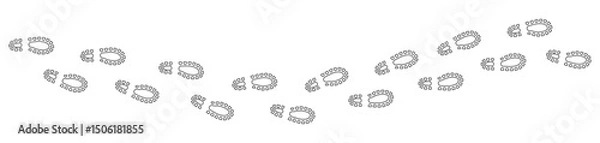 Obraz Footprint. Shoe steps. Footprints shoe sole tracking path. Vector illustration