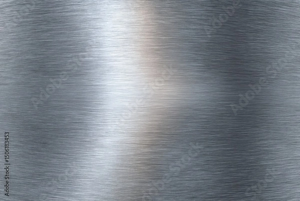 Fototapeta Brushed metal texture with horizontal grain and bright reflection