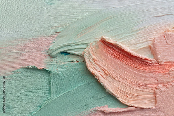 Obraz Abstract oil paint background with pastel brushstrokes and texture