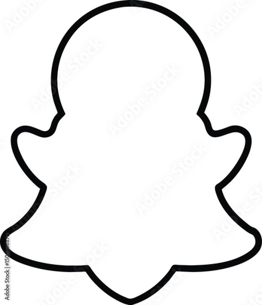 Obraz Snapchat Ghost Icon Outline Vector Graphic