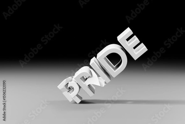 Obraz 床に衝突して壊れるPRIDEの文字