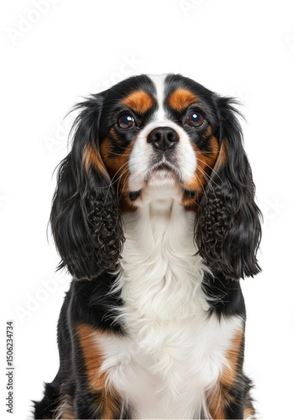Obraz Cute Cavalier Spaniel Portrait Isolated on Transparent Background