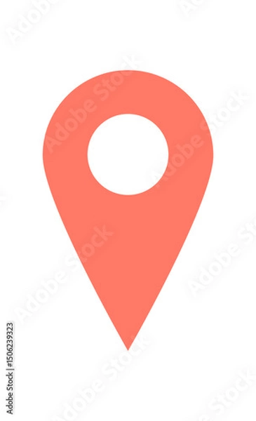 Obraz Flat map icon designed for navigation. Simple location symbol illustrating GPS functionality. This digital icon enhances navigation processes, flat design, suitable for technology, application