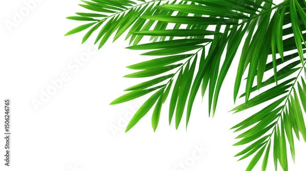 Fototapeta Vibrant Green Palm Leaf Detail