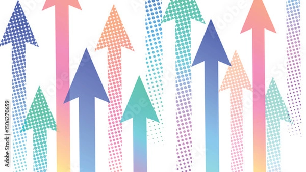 Obraz カラフルな上向き矢印の背景ベクター
