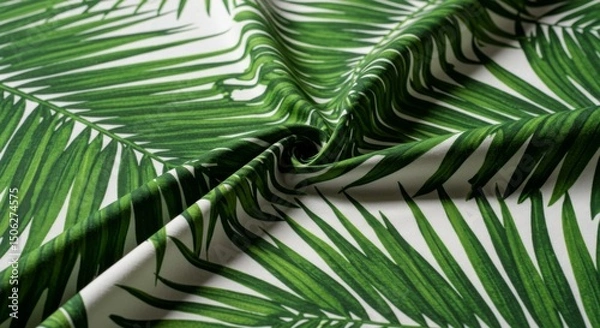 Obraz Green Palm Leaf Fabric Texture